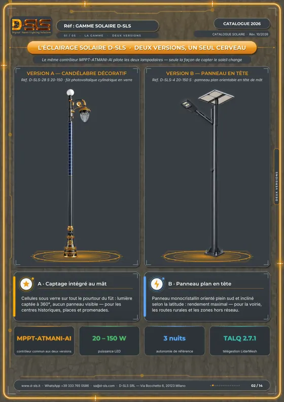 Éclairage solaire D-SLS — catalogue page 2